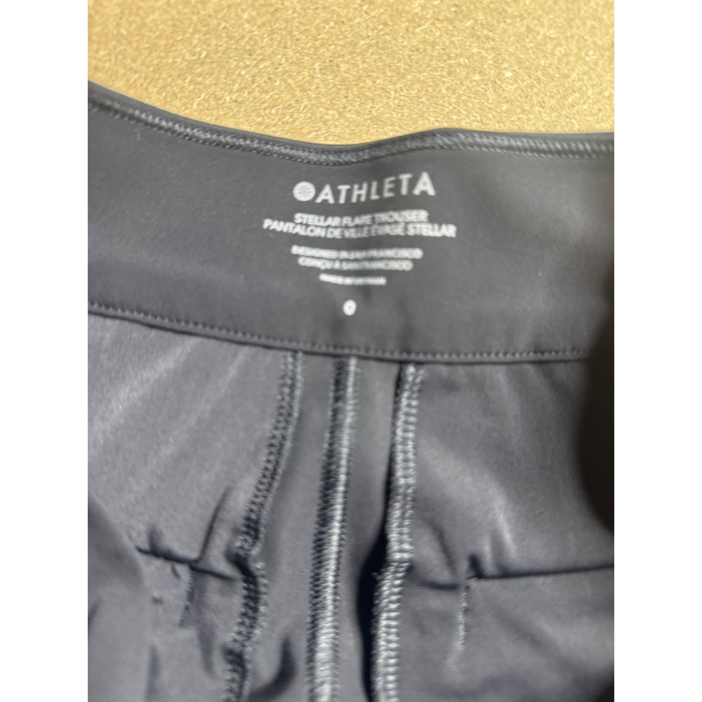 Athleta Stellar Flare‎ Trouser Black Career Work Office Pants Women's Size 0 - Picture 7 of 9